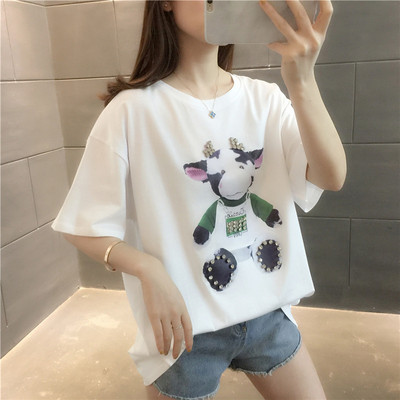 Дамска блуза с апликация и камъни 