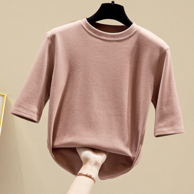 Нов модел дамски блуза с 3/4 ръкав и обло деколте -няколко цвята