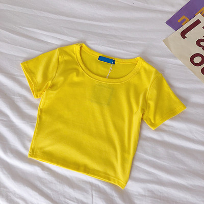 Bluză scurtă uni de damă în diferite culori