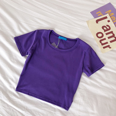 Bluză scurtă uni de damă în diferite culori