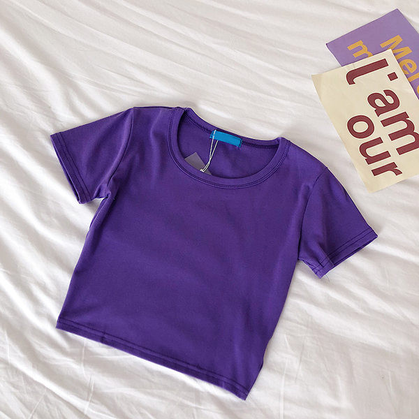 Bluză scurtă uni de damă în diferite culori