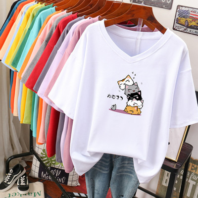 Tricou dama cu aplicatie si decolteu spitz