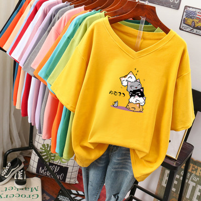 Tricou dama cu aplicatie si decolteu spitz