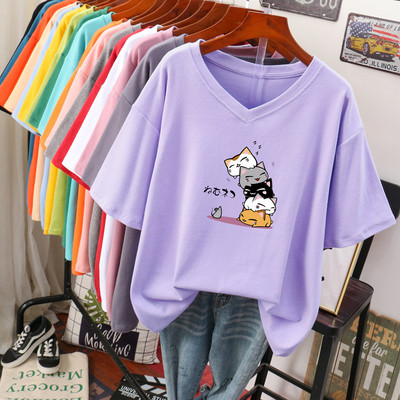 Tricou dama cu aplicatie si decolteu spitz