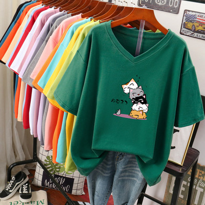 Tricou dama cu aplicatie si decolteu spitz