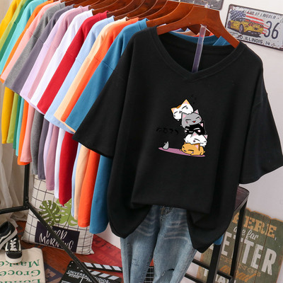 Tricou dama cu aplicatie si decolteu spitz