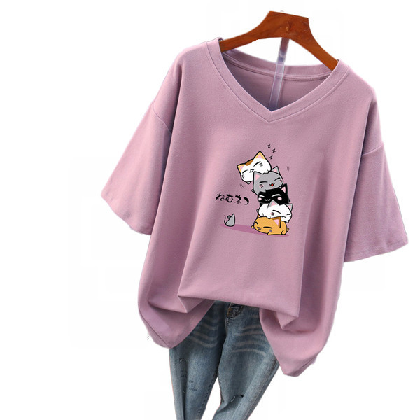 Tricou dama cu aplicatie si decolteu spitz