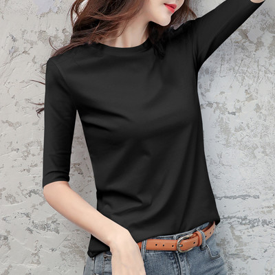 Ежедневна дамска блуза с обло деколте -в няколко цвята