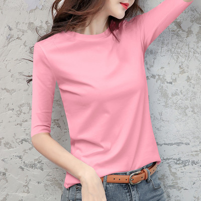 Ежедневна дамска блуза с обло деколте -в няколко цвята