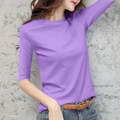 Ежедневна дамска блуза с обло деколте -в няколко цвята