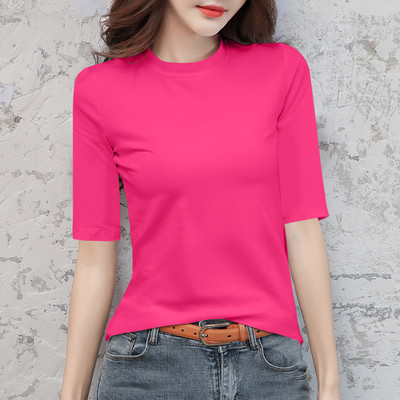 Ежедневна дамска блуза с обло деколте -в няколко цвята