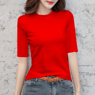 Ежедневна дамска блуза с обло деколте -в няколко цвята