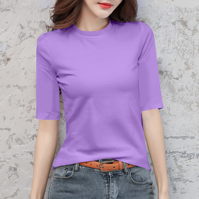 Ежедневна дамска блуза с обло деколте -в няколко цвята