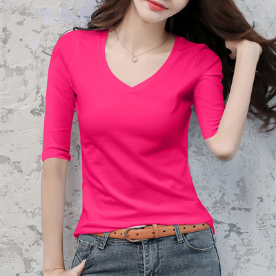 Ежедневна дамска блуза с обло деколте -в няколко цвята