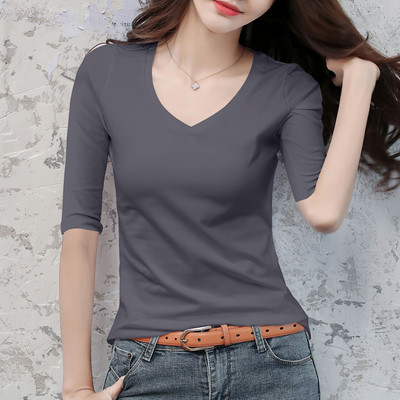 Ежедневна дамска блуза с обло деколте -в няколко цвята