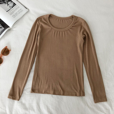 Дамска еластична блуза с дълъг ръкав 