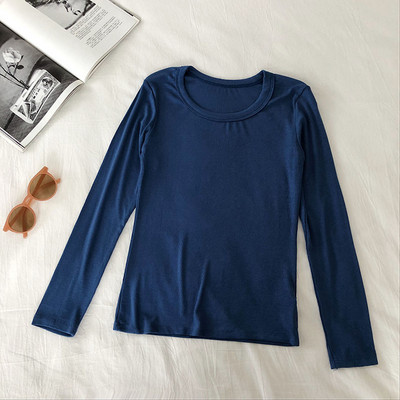 Дамска еластична блуза с дълъг ръкав 