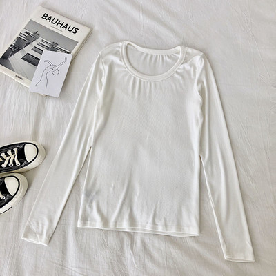 Дамска еластична блуза с дълъг ръкав 