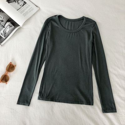 Дамска еластична блуза с дълъг ръкав 