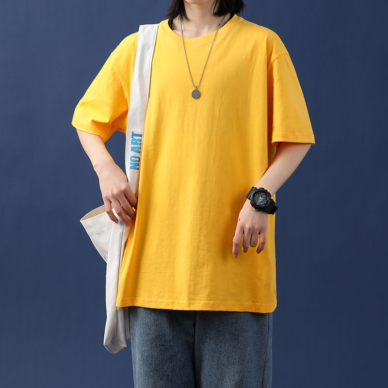 Tricou de damă din bumbac cu decolteu oval și mâneci scurte