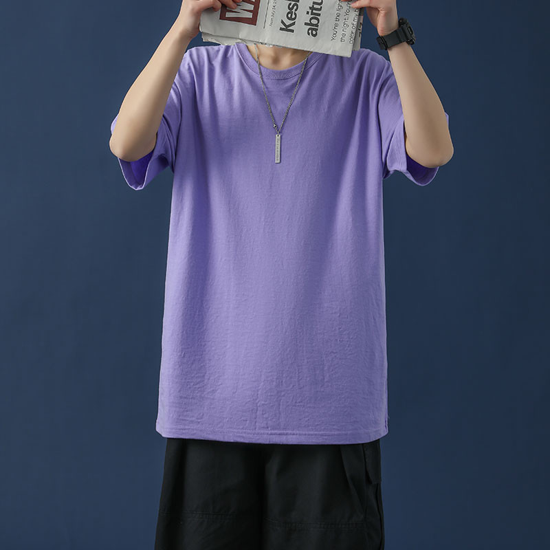 Tricou de damă din bumbac cu decolteu oval și mâneci scurte