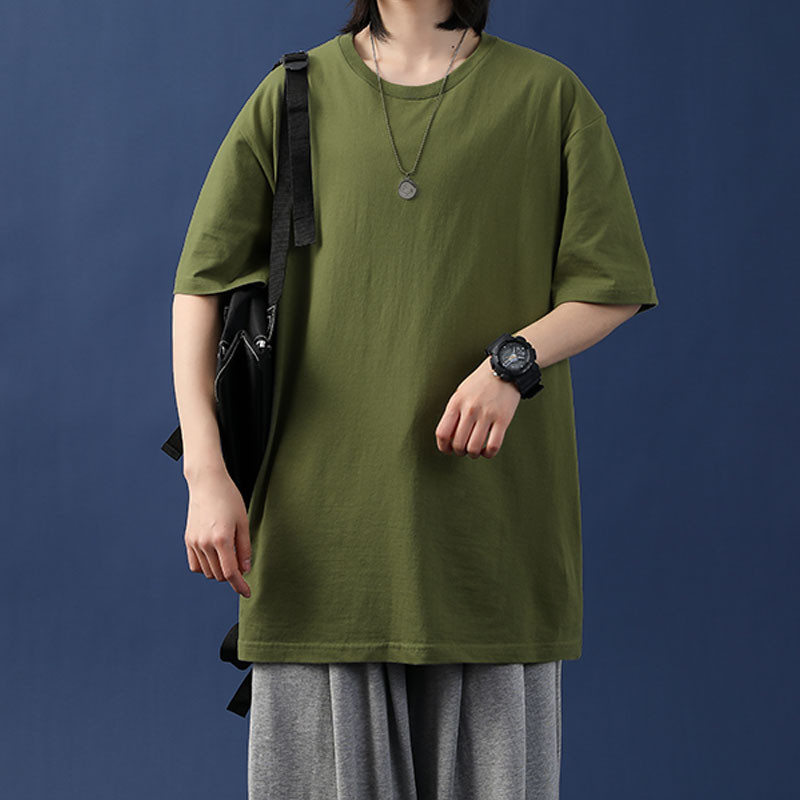 Tricou de damă din bumbac cu decolteu oval și mâneci scurte