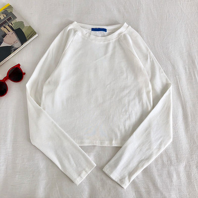 Еластична дамска блуза с дълъг ръкав-изчистен модел