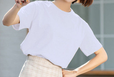 Tricou casual cu decolteu oval