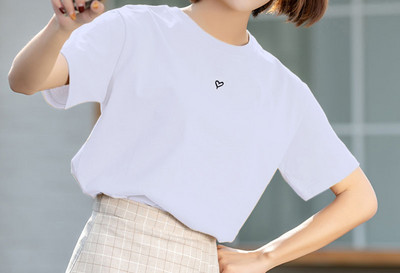 Tricou casual cu decolteu oval