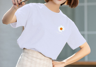 Tricou casual cu decolteu oval