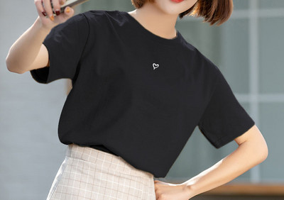 Tricou casual cu decolteu oval