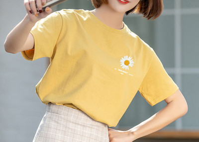 Tricou casual cu decolteu oval