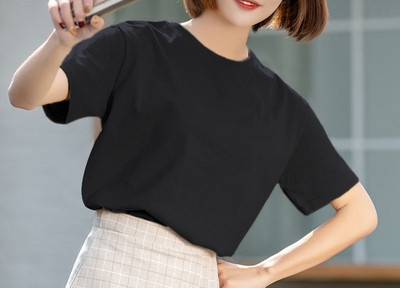 Tricou casual cu decolteu oval