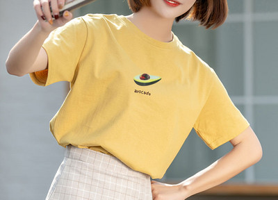 Tricou casual cu decolteu oval