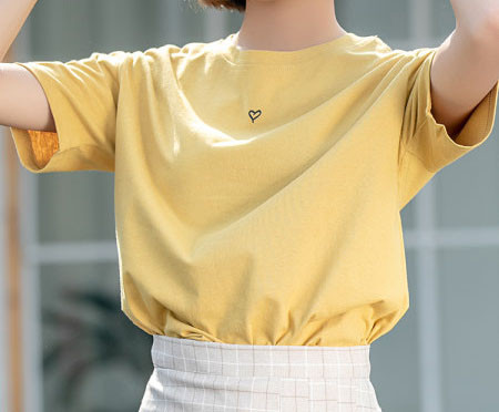 Tricou casual cu decolteu oval