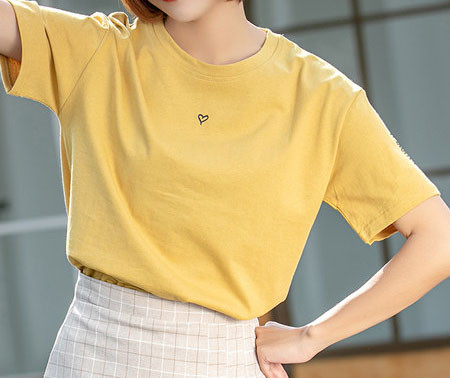 Tricou casual cu decolteu oval