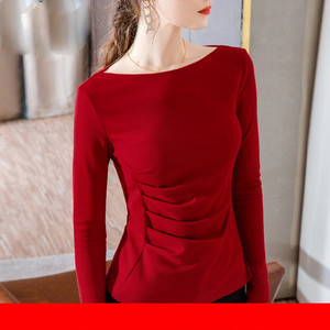 Модерна дамска блуза с овално деколте и 3/4 ръкав