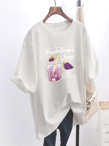 Γυναικείο φαρδύ μπλουζάκι με απλικέ - διάφορα μοντέλα