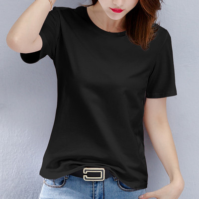 Tricou uni de damă cu decolteu oval