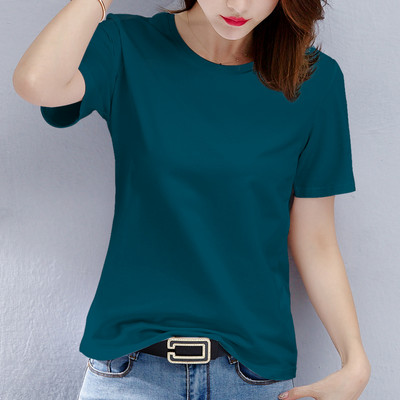 Tricou uni de damă cu decolteu oval