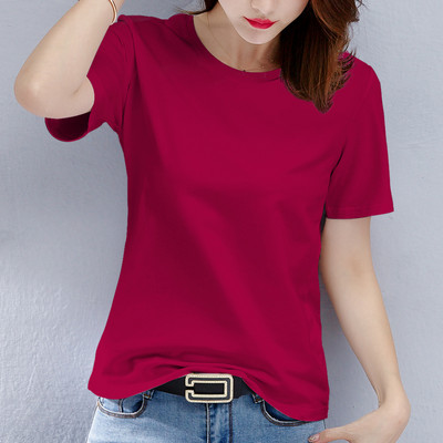 Tricou uni de damă cu decolteu oval