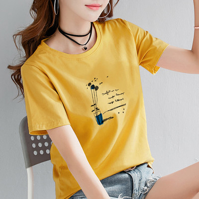 Дамска ежедневна тениска с цветна апликация - няколко модела