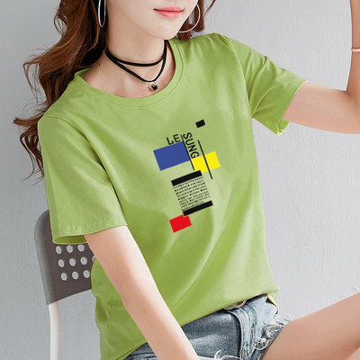 Дамска ежедневна тениска с цветна апликация - няколко модела