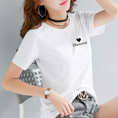 Дамска ежедневна тениска с цветна апликация - няколко модела