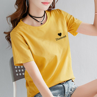 Дамска ежедневна тениска с цветна апликация - няколко модела