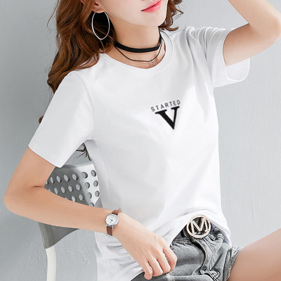 Дамска ежедневна тениска с цветна апликация - няколко модела