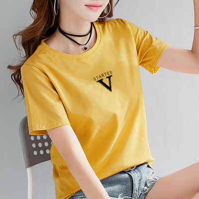 Дамска ежедневна тениска с цветна апликация - няколко модела