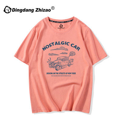 Дамска ежедневна широка тениска с апликация и овално деколте