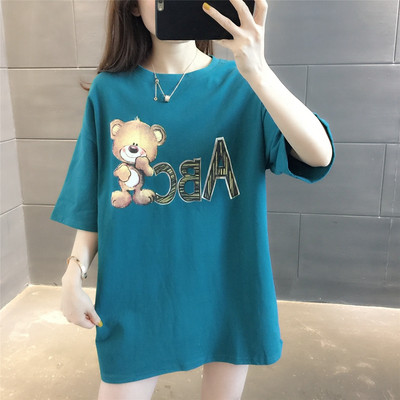 Ежедневна дамска тениска с апликация мече 