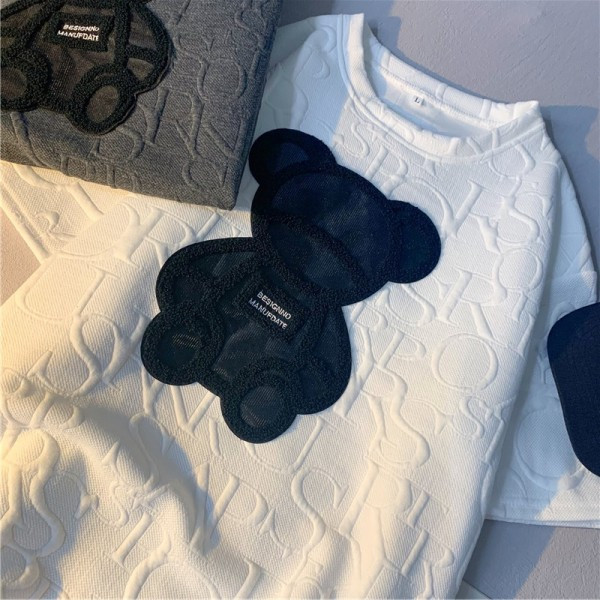 Tricou casual dama cu broderie si maneci scurte in doua culori